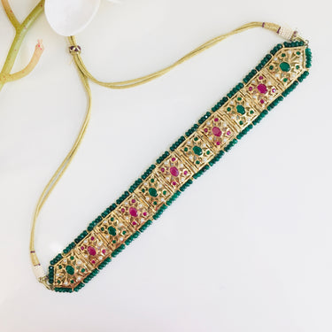 Emerald Jadau Choker Necklace